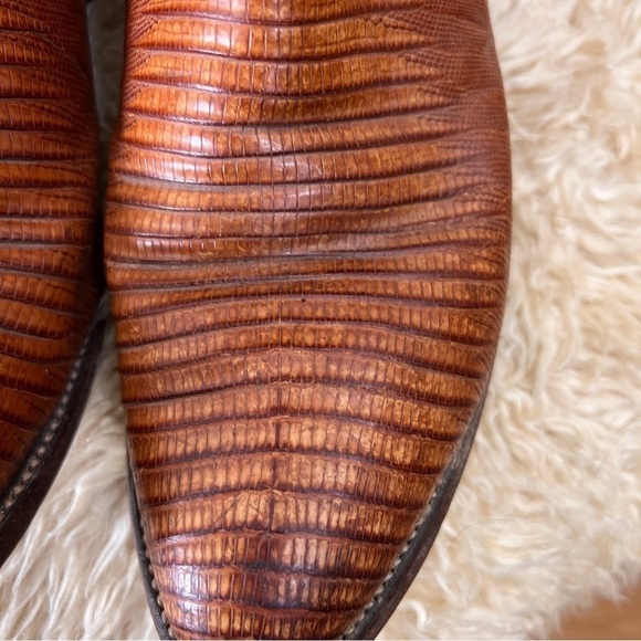 J CHISHOLM All Leather Western Cowboy Boots. Google lens identified as armadillo - Picture 2 of 10